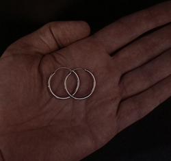 Klasické stříbrné naušnice kroužky 30 mm 