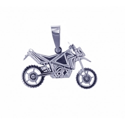 Zlatý přívěsek motorka z bílého zlata
