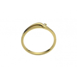 Ring aus Gelbgold mit Diamant